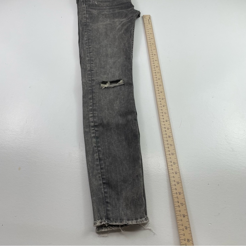 Zara Jean Women Size 8 Distressed Skinny Gray Wash Denim Straight leg mid rise - Picture 10 of 14